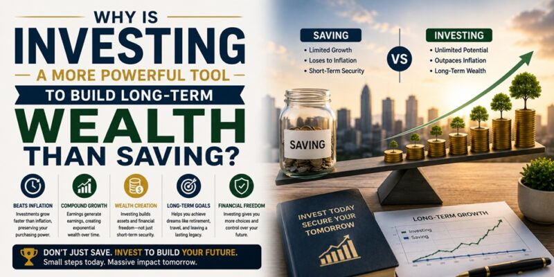 why is investing a more powerful tool to build long-term wealth than saving